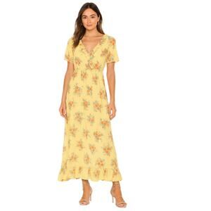 Auguste Maileigh Bella Floral Maxi Dress in Butter Yellow NWT Size 4